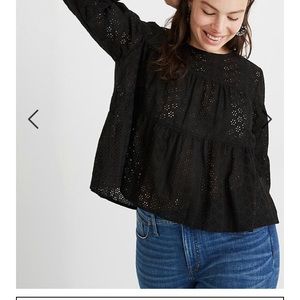 Madewell tiered back button top